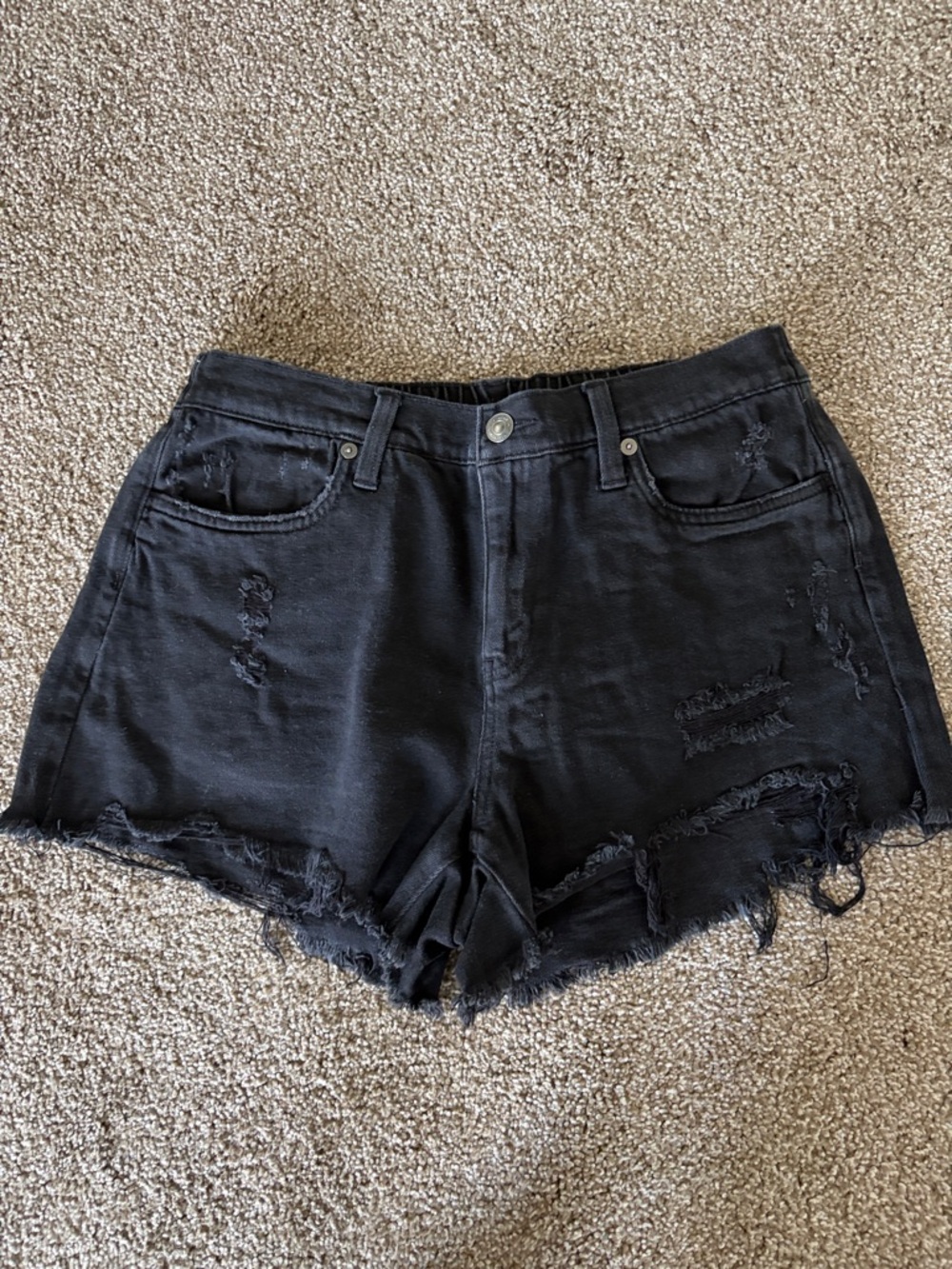 Aerie Black Distressed Women’s Denim Shorts